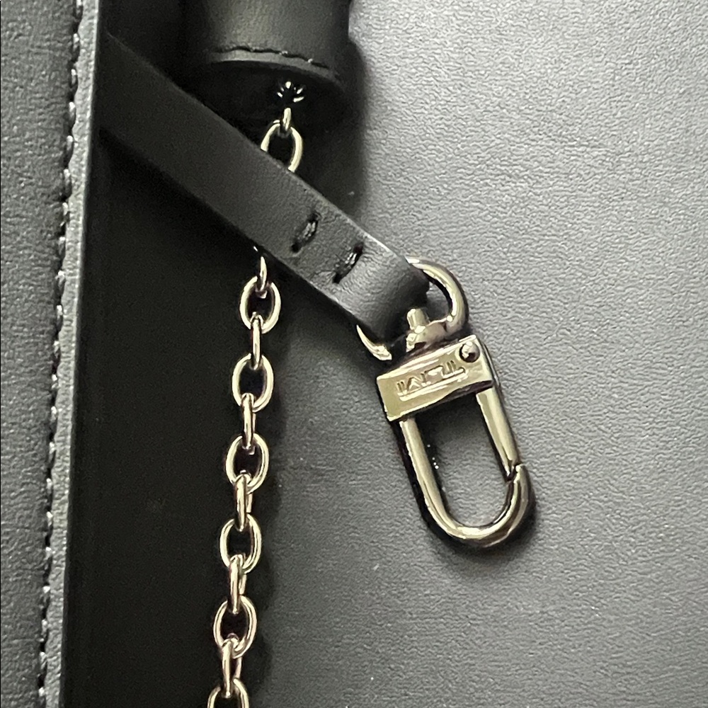 Tumi Black Croc-Embossed Chain Crossbody Bag - Picture 7 of 7
